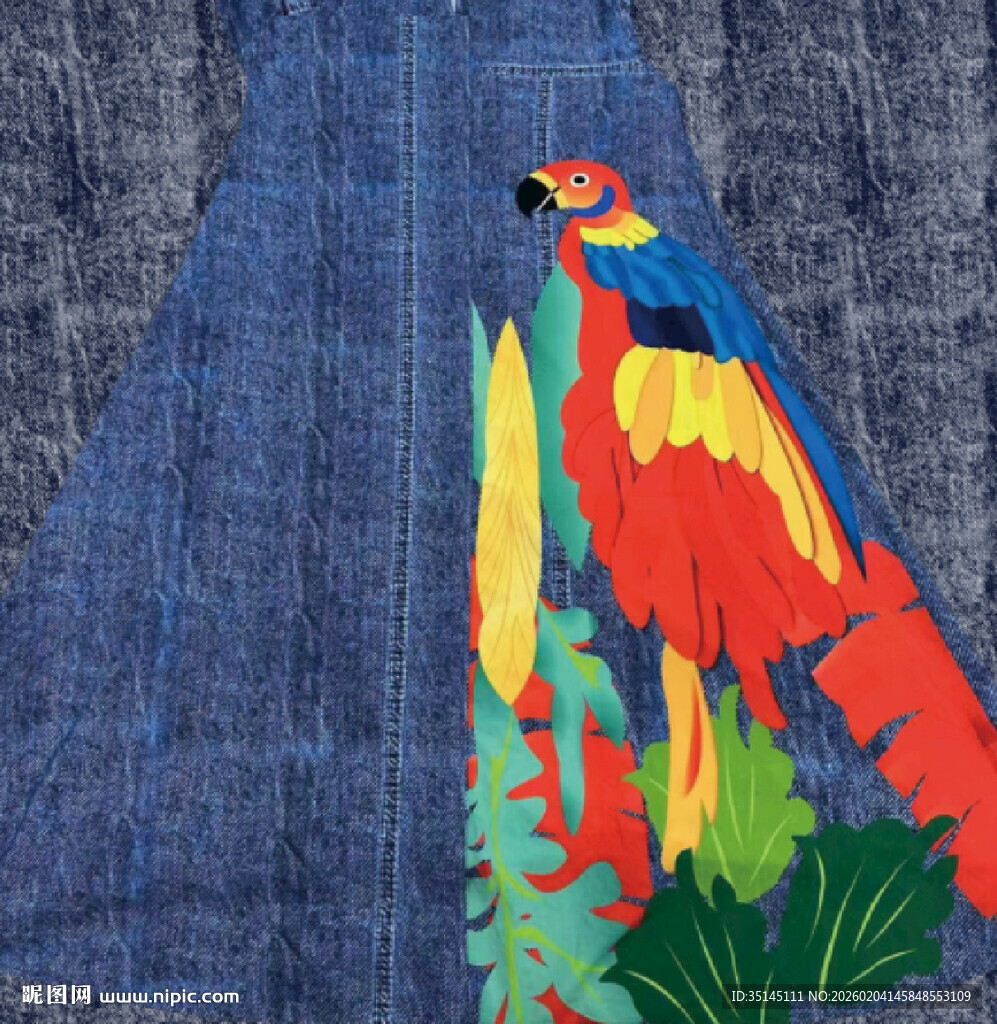 牛仔纹彩色鹦鹉