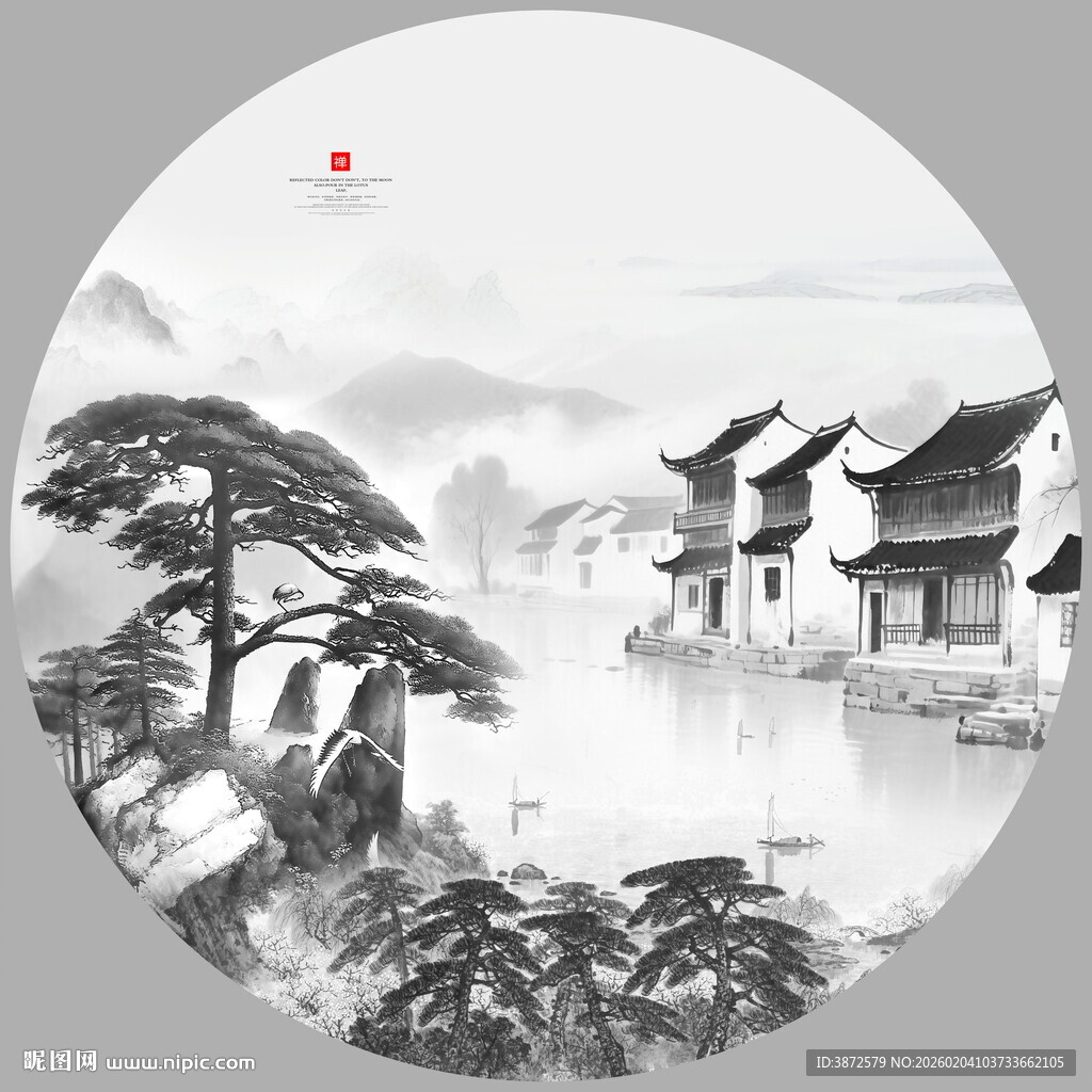 意境水墨山水画