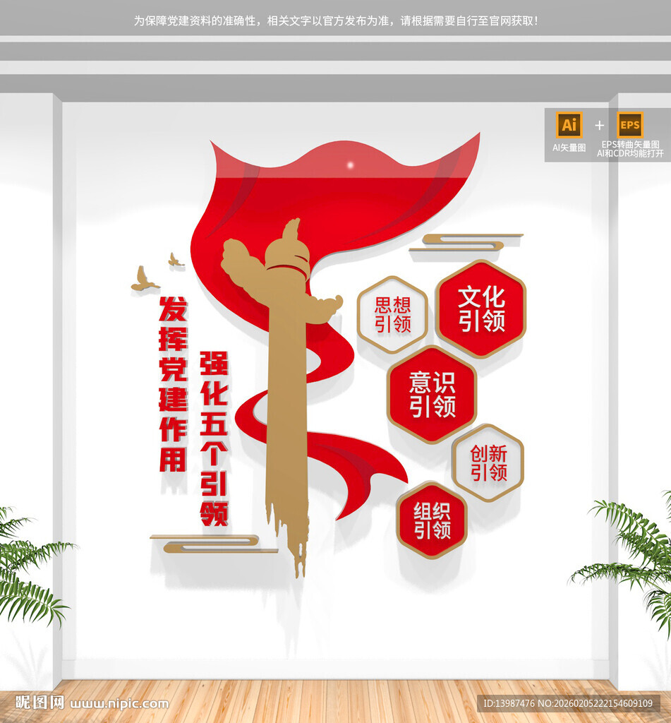 竖版党建引领文化墙