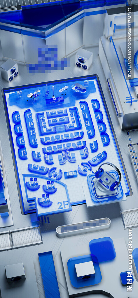 演唱会酒吧3D水晶座位图