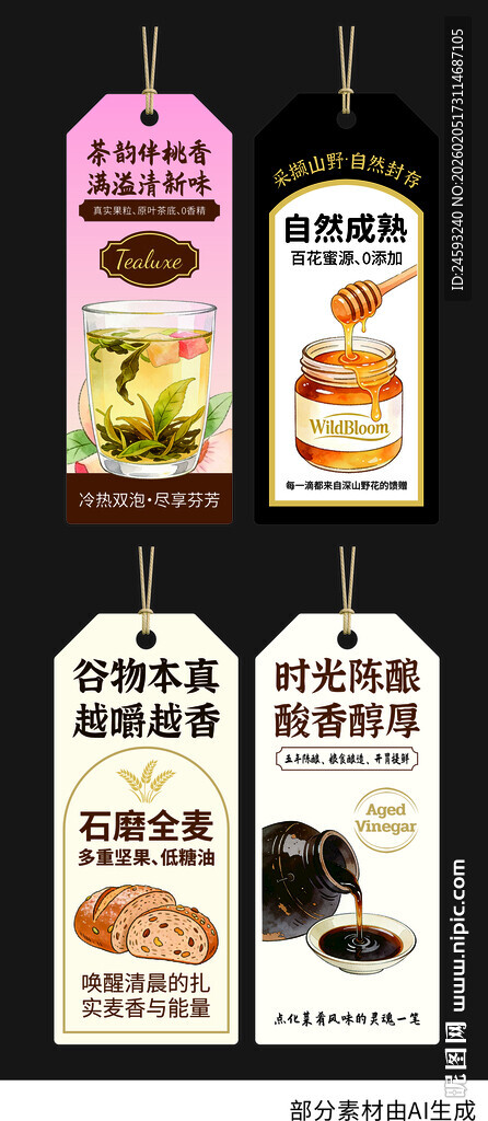 美食标签设计展示