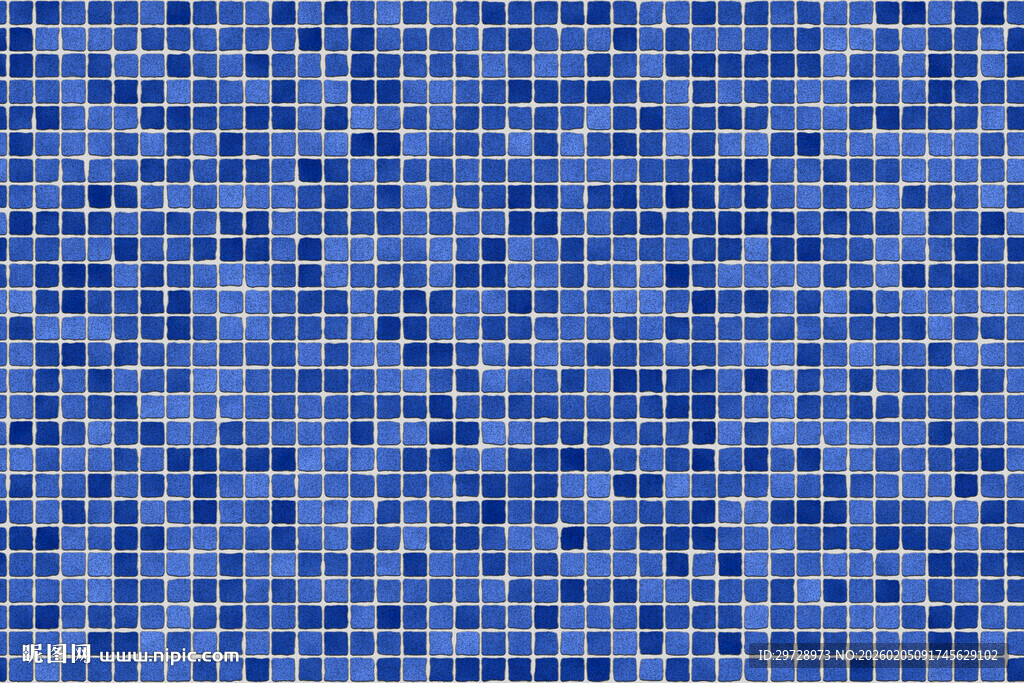蓝色马赛克墙面