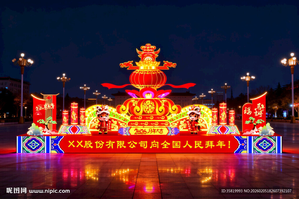 福马贺岁花灯点亮广场