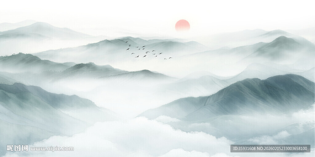 新中式意境水墨画