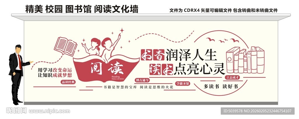 读书阅读文化墙