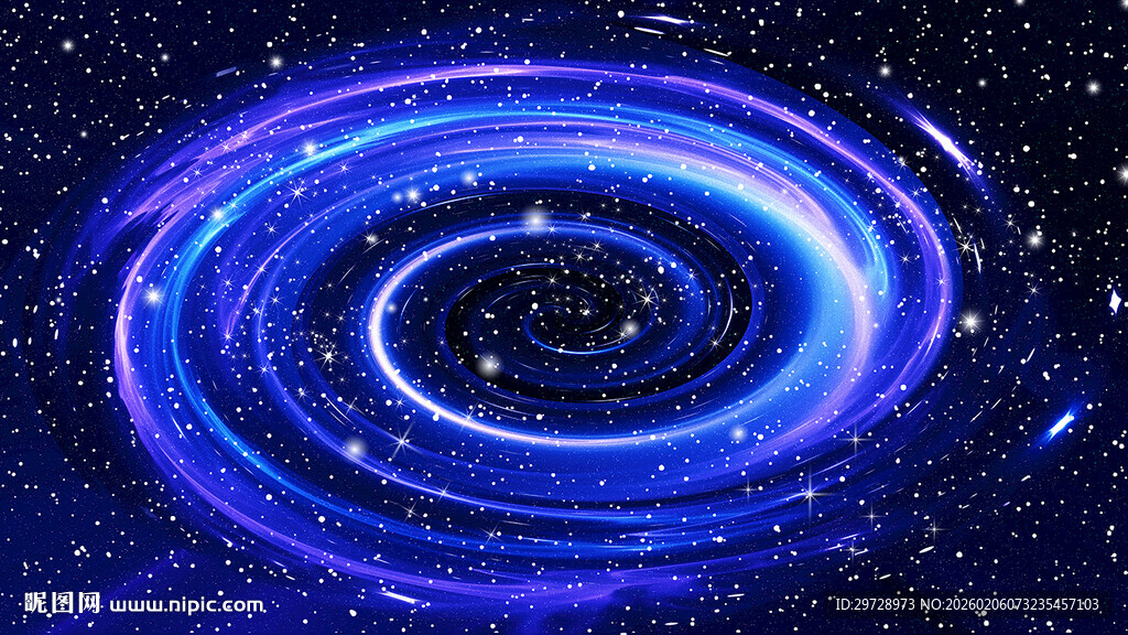 梦幻蓝色宇宙漩涡星系