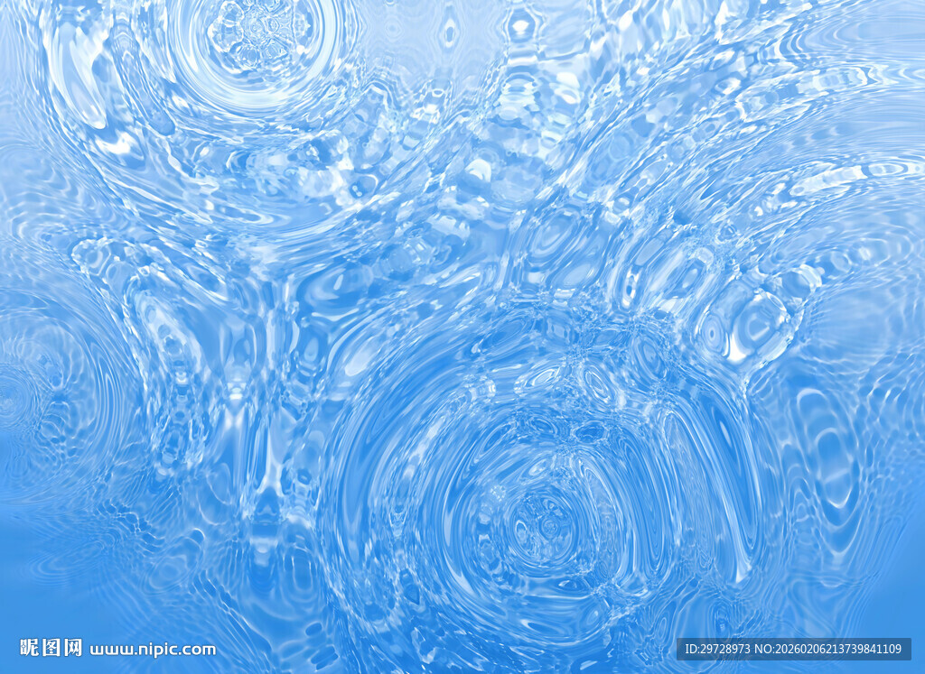 蓝色水波纹理背景图