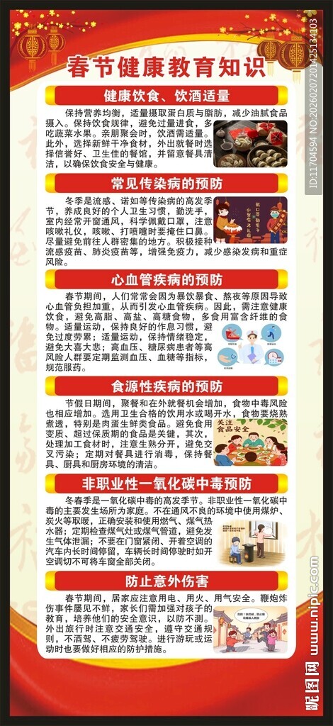 春节健康教育知识展架