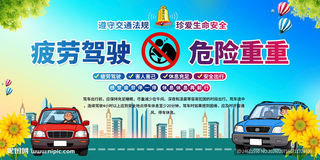 疲劳驾驶交通安全展板