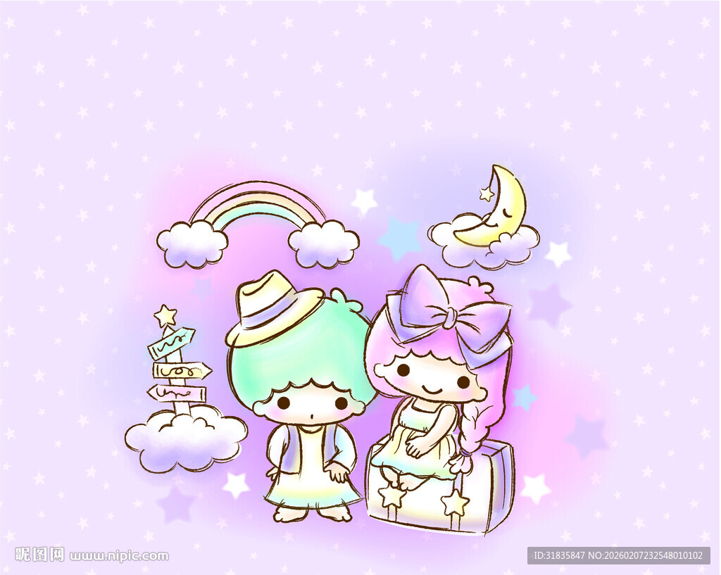 梦幻卡通角色与多彩元素