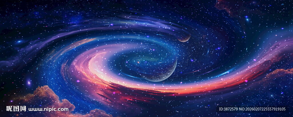 炫彩星空旋涡宇宙星空背景