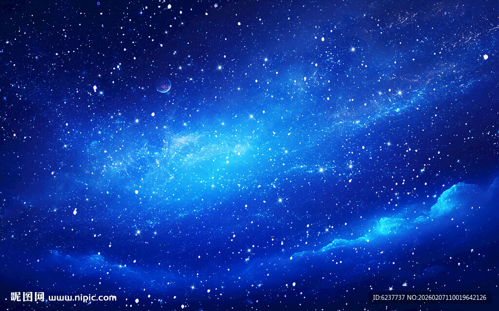 蓝色宇宙星空背景图