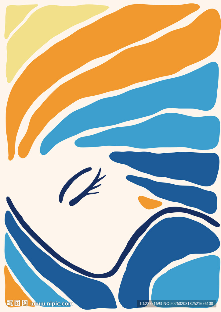 抽象女性面部艺术画