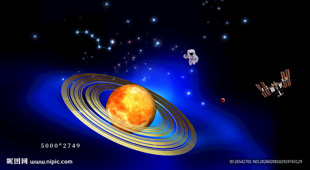 梦幻土星及周边宇宙景象