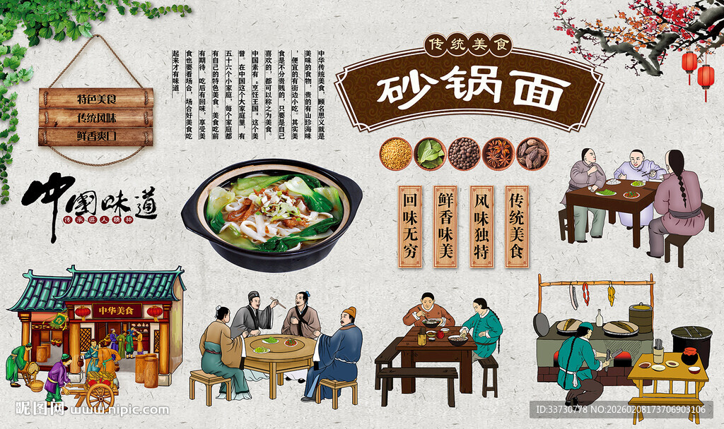 砂锅面