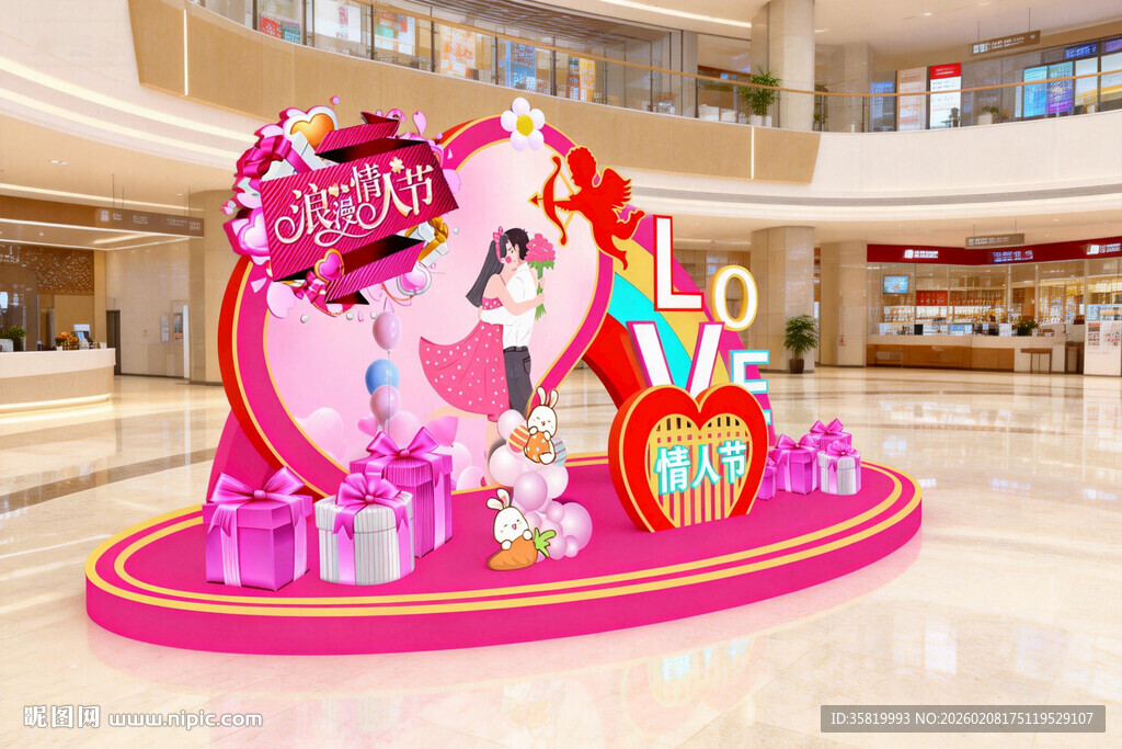 情人节 商场可爱主题美陈装置