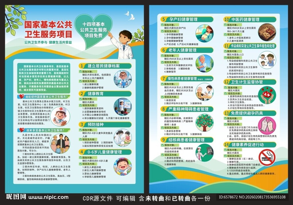 国家基本公共卫生服务项目宣传单
