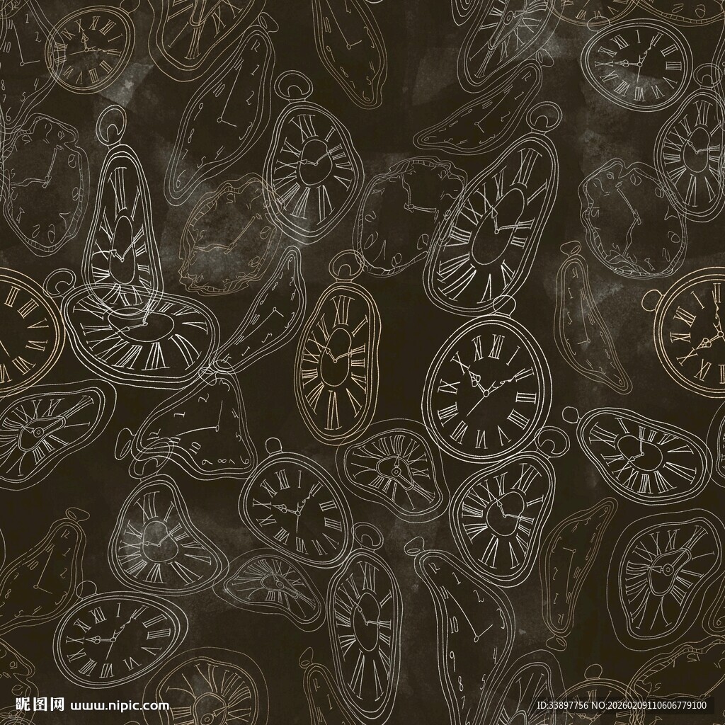 钟表 手绘 抽象