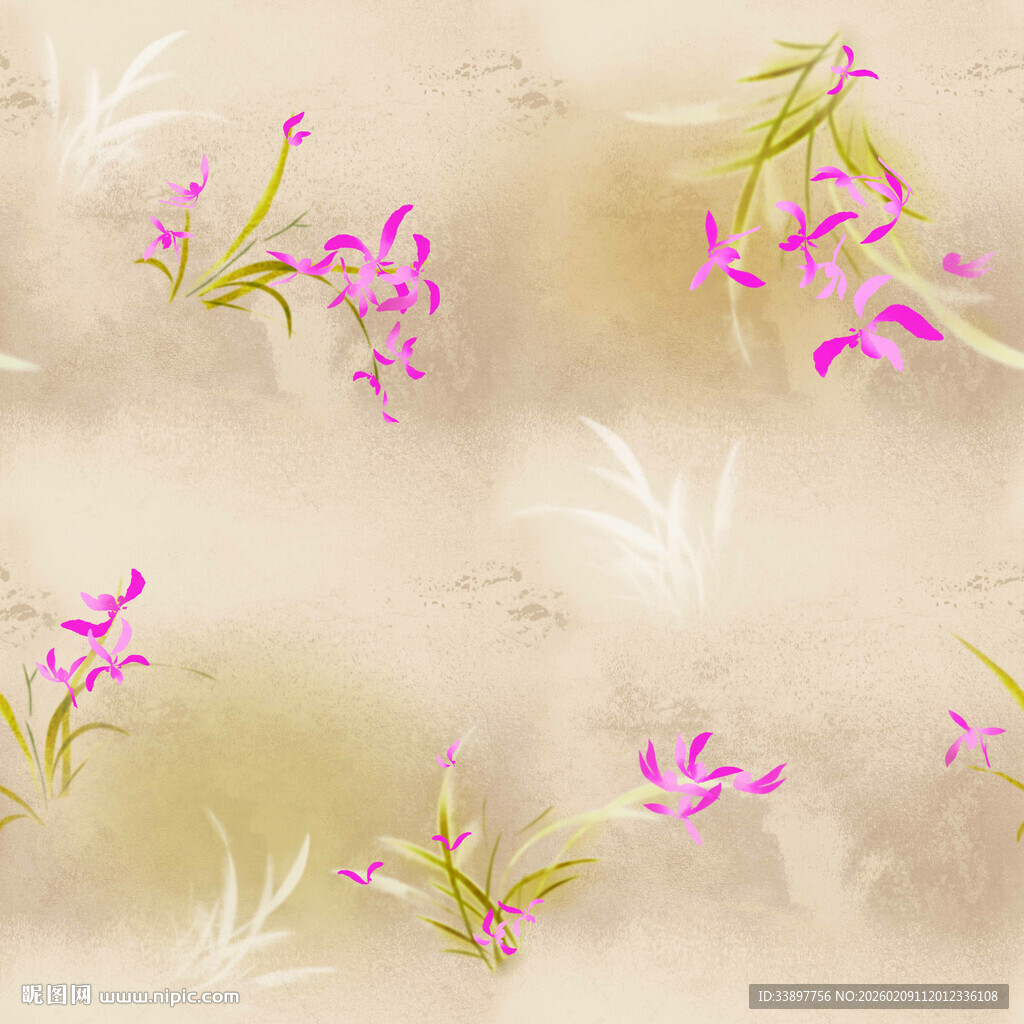 淡雅粉色花卉背景图