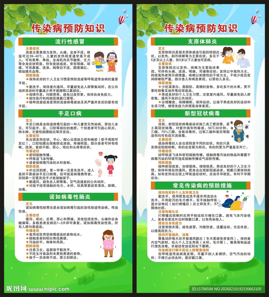 预防传染病知识展架