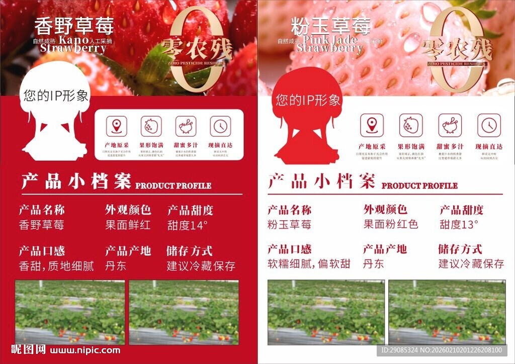 草莓详情页草莓基地DM宣传单页