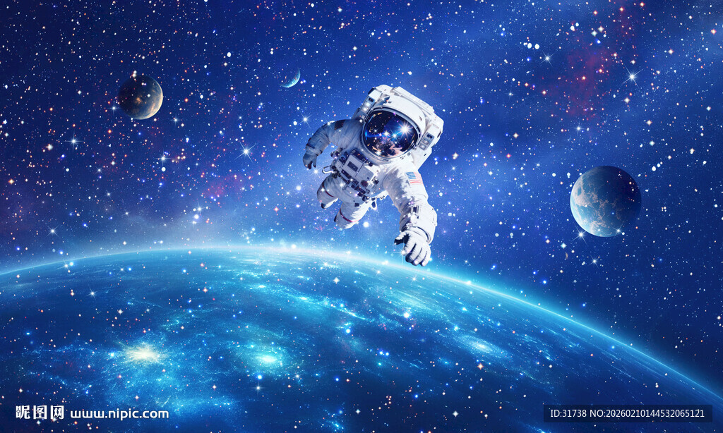 太空宇航员星空背景