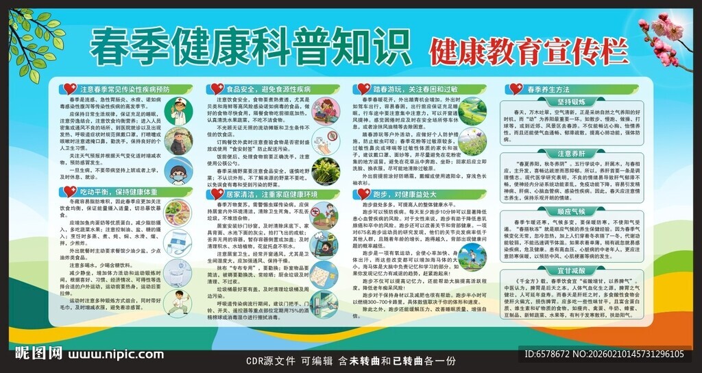 春季健康教育宣传栏