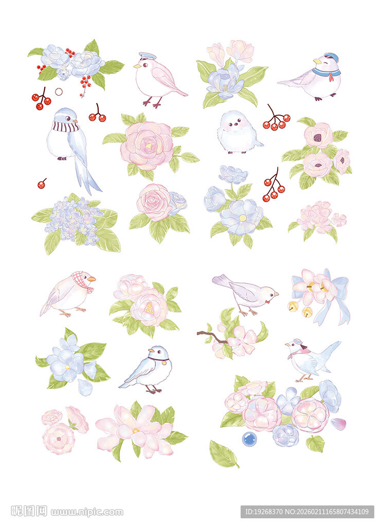 手绘清新花卉图案集合