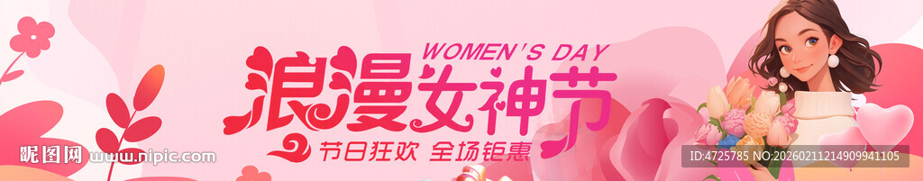 妇女节横幅 