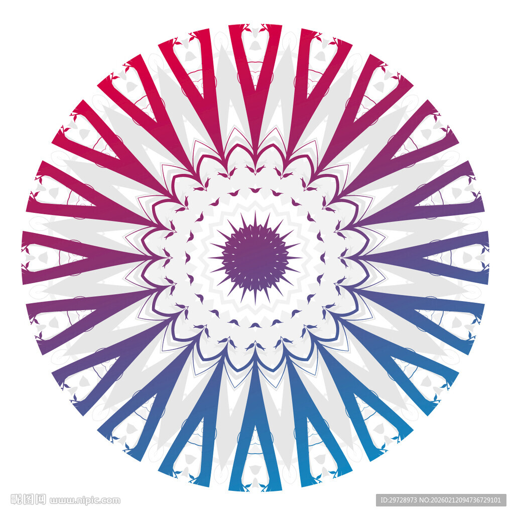 彩色放射状圆形图案设计