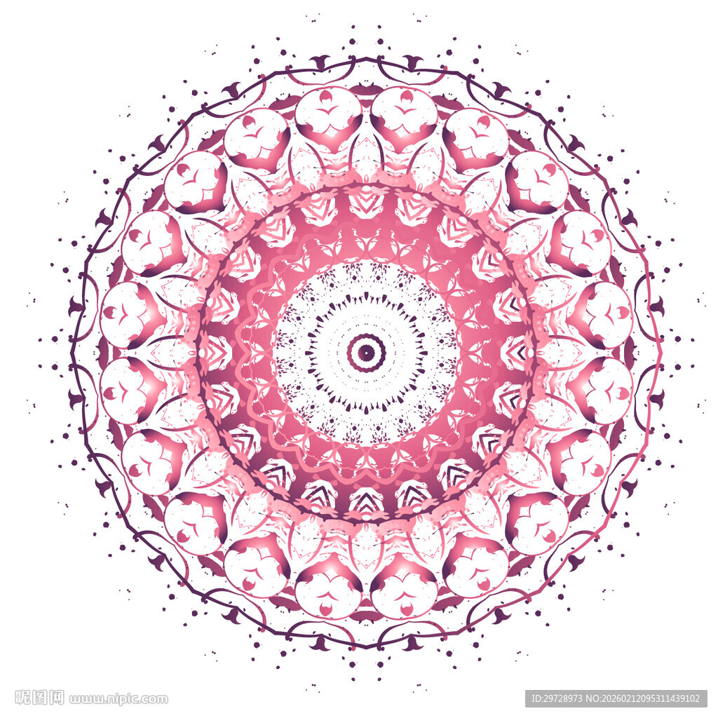 粉色曼陀罗花纹样图案
