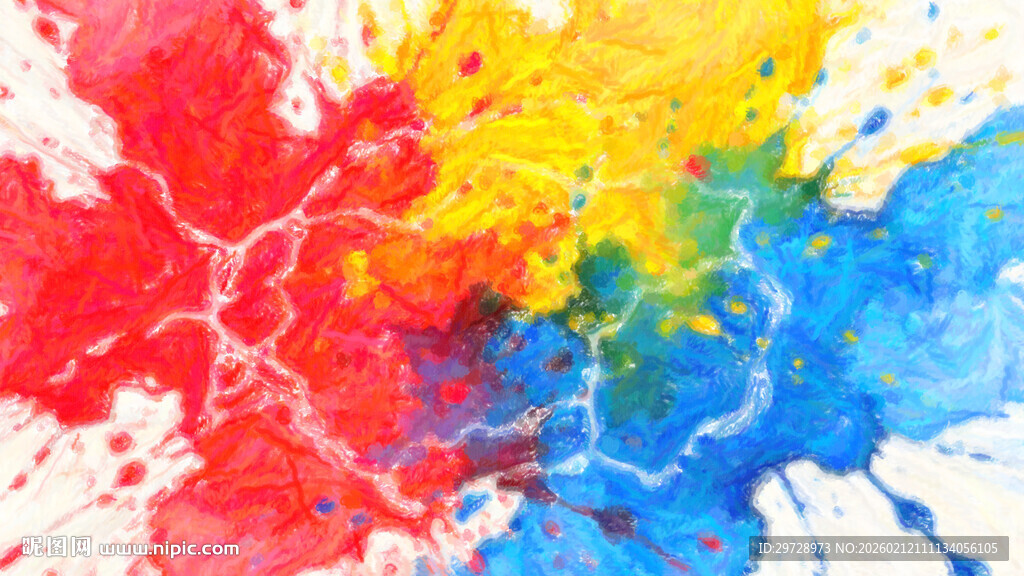 多彩水彩飞溅艺术画面
