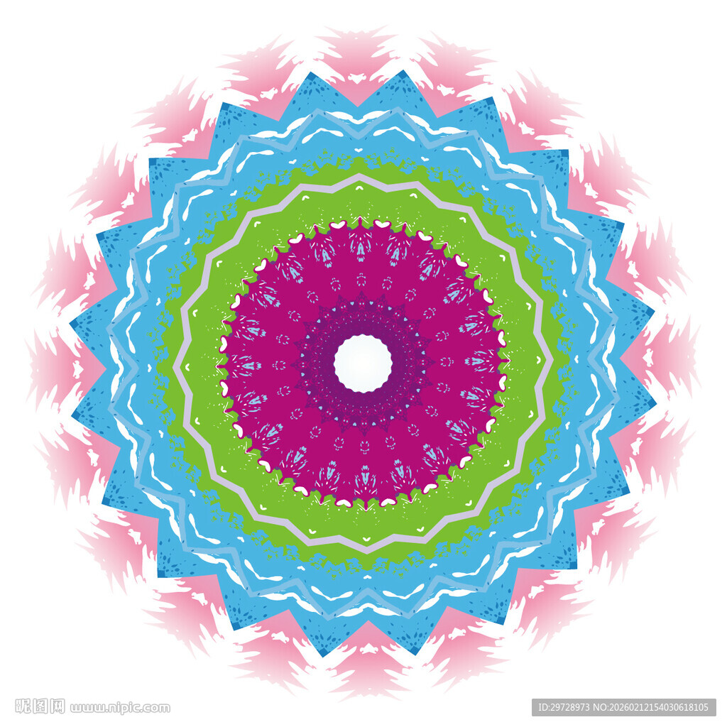 圆形彩色装饰图案