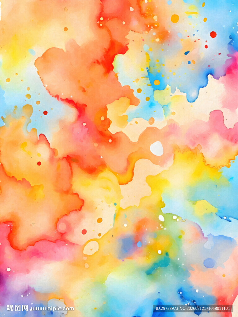 多彩水彩抽象艺术背景