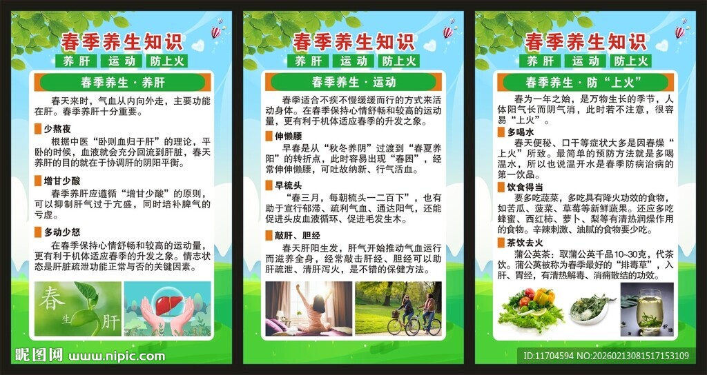 春季养生知识展板