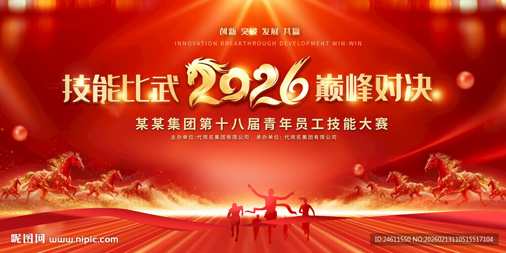 企业职工技能比武大赛展板