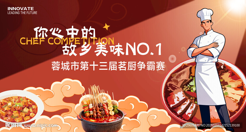 厨师比赛展板