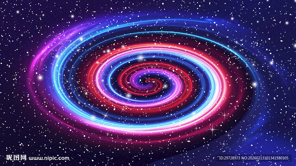 绚丽七彩旋涡星空星系