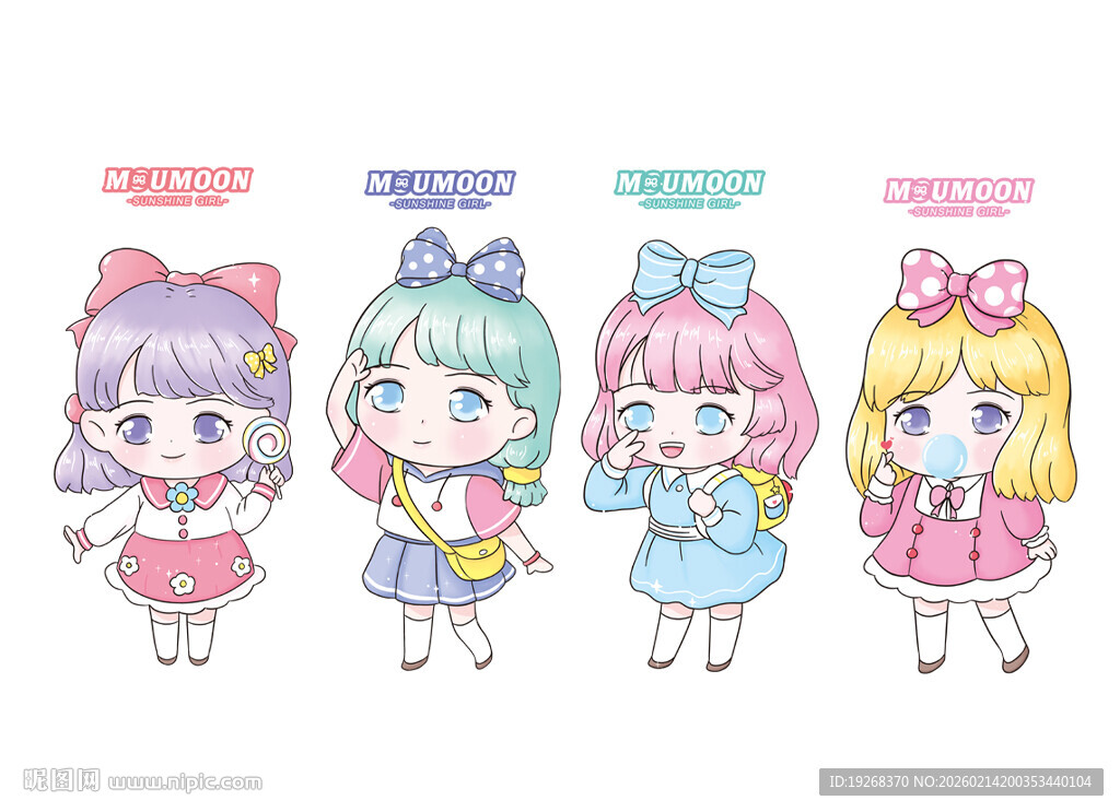 可爱甜美风卡通少女形象