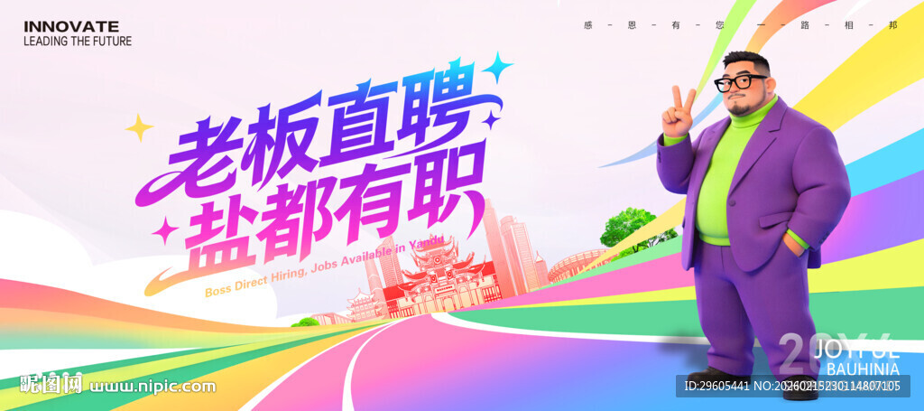 老板直聘招聘展板