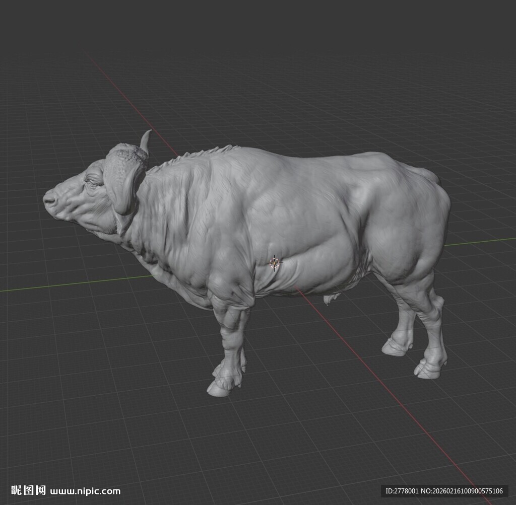 非洲水牛3D打印模型
