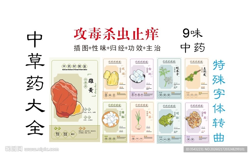 中草药大全之攻毒杀虫止痒药