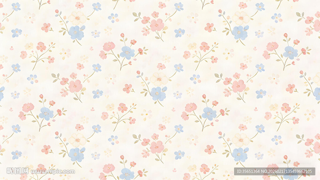 清新碎花图案背景
