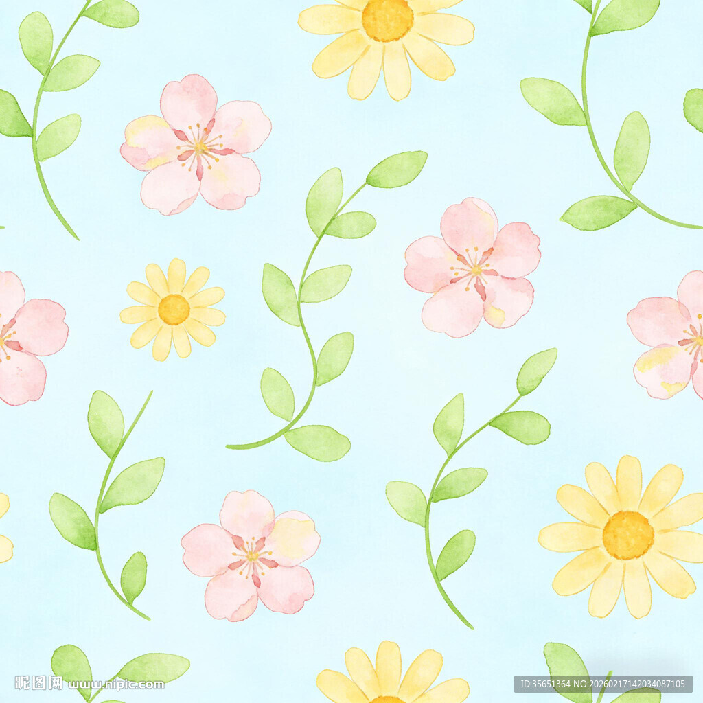 清新花卉图案背景