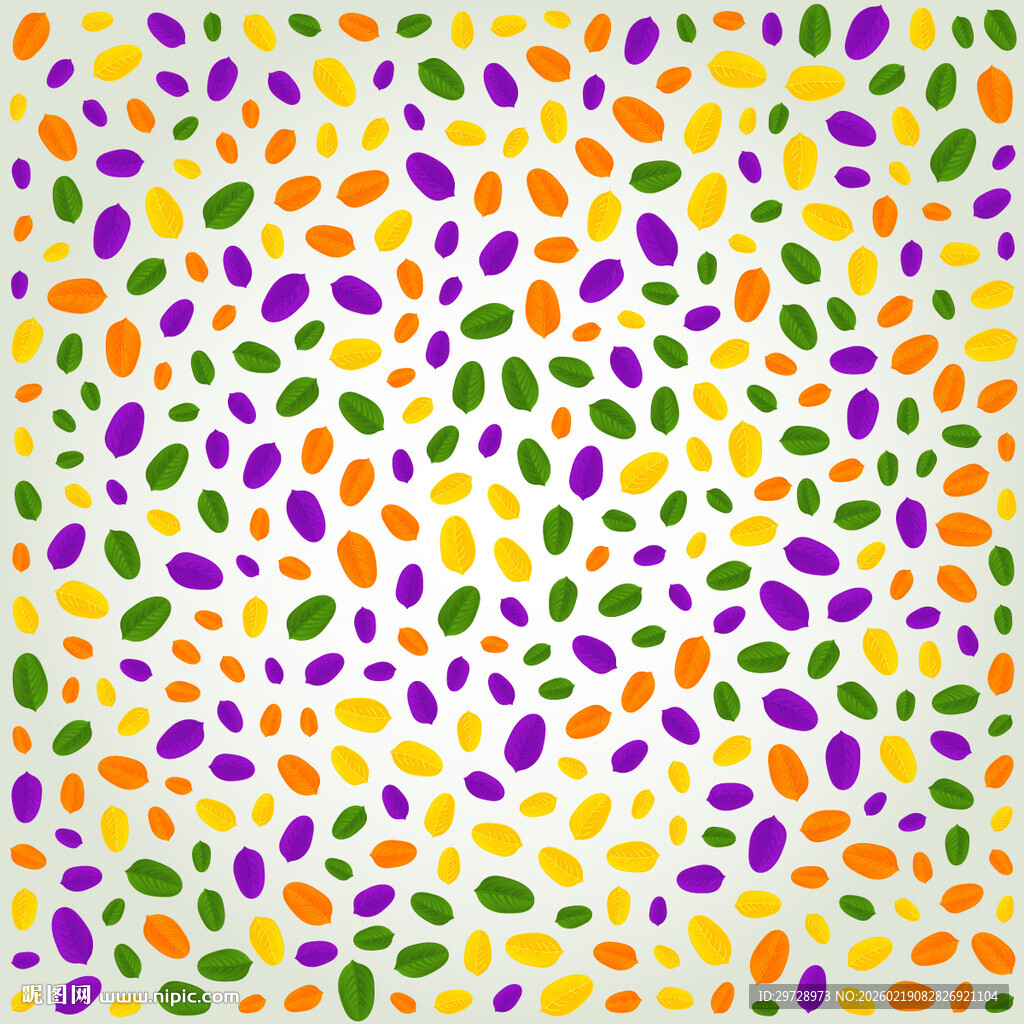 多彩叶子小碎花图案背景