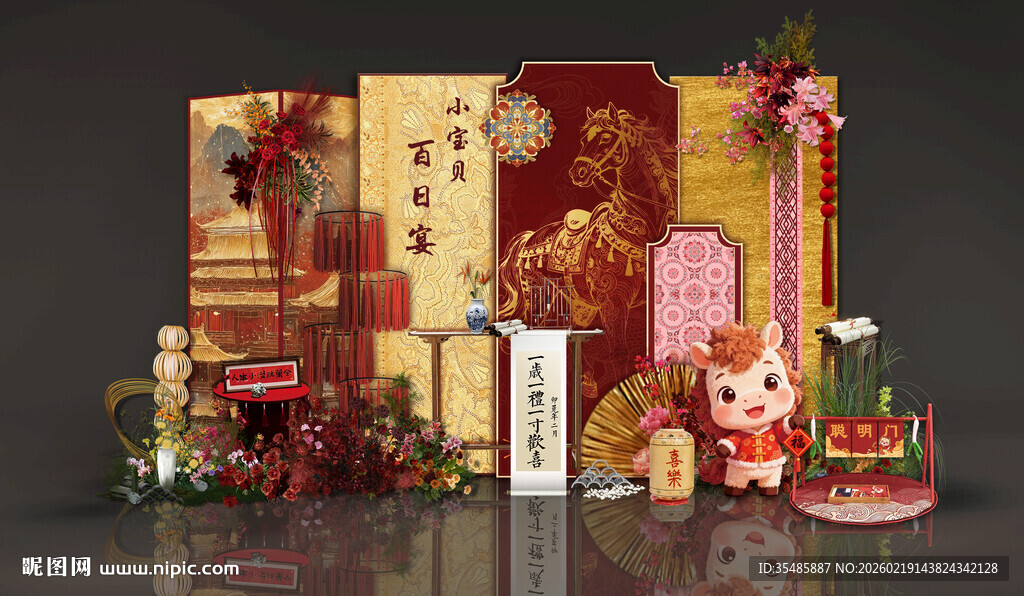 金色小马素材生日宴