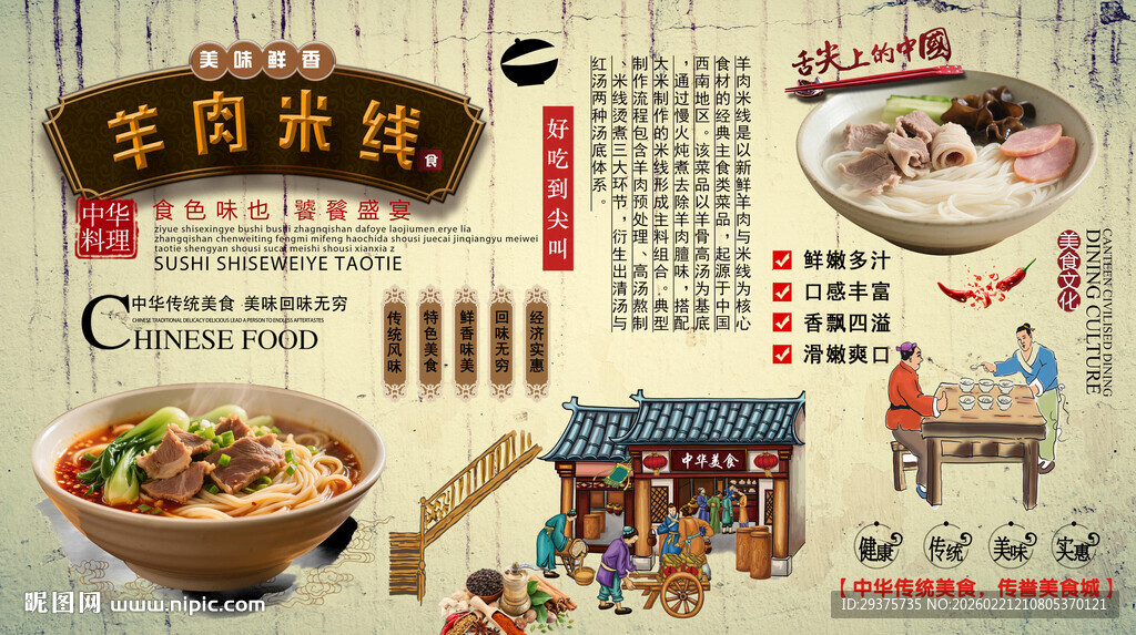 羊肉米线背景墙