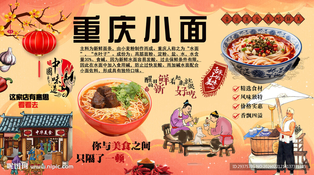 重庆小面背景墙
