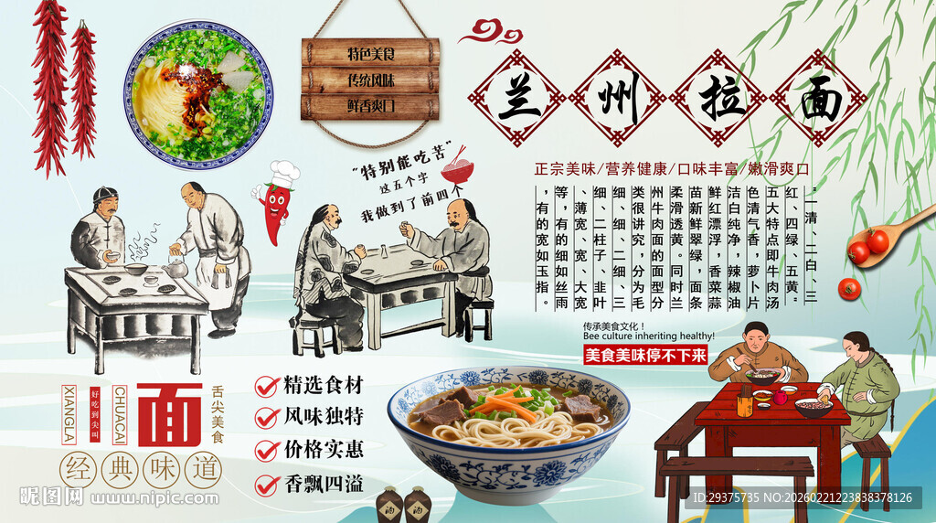 兰州拉面背景墙