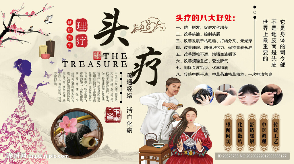 头疗按摩背景墙